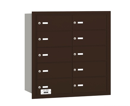 Salsbury 3610ZRU Salsbury 4Bplus Horizontal Mailbox 10 B Doors - Bronze - Rear Loading - Usps Access