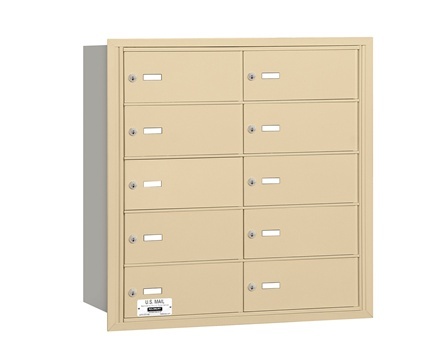Salsbury 3610SRU Salsbury 4Bplus Horizontal Mailbox 10 B Doors - Sandstone - Rear Loading - Usps Access