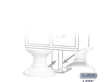 Salsbury 3386WHT Regency Decorative Pedestal Cover Short - White