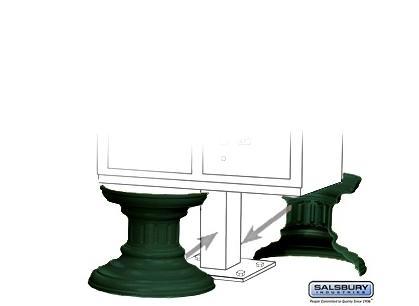 Salsbury 3386GRN Regency Decorative Pedestal Cover Short - Green