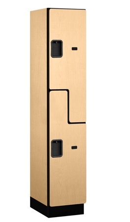 Picture of Salsbury 27168MAP Extra Wide Designer Wood Locker Double Tier S Style - 1 Wide - 6 Feet High - 18 Inches Deep - Maple