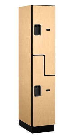 Salsbury Extra Wide Designer Wood Locker Double Tier S Style - Maple