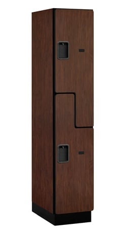 Salsbury  Extra Wide Designer Wood Locker Double Tier S Style - Mahogany - 6 Feet High - 21 Inches Deep -  Daphne's Dinnette, DA4446594