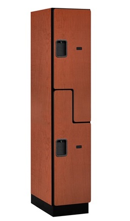 Salsbury Extra Wide Designer Wood Locker Double Tier S Style - Cherry