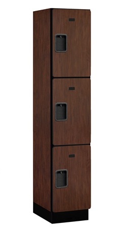 Salsbury  Extra Wide Designer Wood Locker Triple Tier - Mahogany - Each