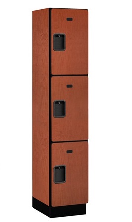 Salsbury Extra Wide Designer Wood Locker Triple Tier - Cherry - Each