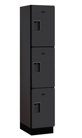 Salsbury Extra Wide Designer Wood Locker Triple Tier - Black - Each