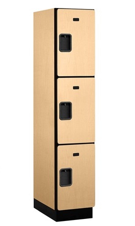Salsbury Extra Wide Designer Wood Locker Triple Tier - Maple - Each