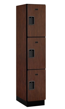Salsbury Extra Wide Designer Wood Locker Triple Tier - Mahogany - Each