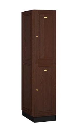 Picture of Salsbury 12161DRK Solid Oak Executive Wood Locker Double Tier - 1 Wide - 6 Feet High - 21 Inches Deep - Dark Oak