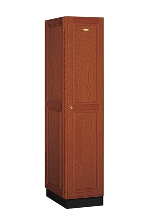 Picture of Salsbury 11161MED Solid Oak Executive Wood Locker Single Tier - 1 Wide - 6 Feet High - 21 Inches Deep - Medium Oak