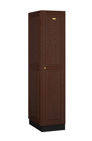 Picture of Salsbury 11161DRK Solid Oak Executive Wood Locker Single Tier - 1 Wide - 6 Feet High - 21 Inches Deep - Dark Oak