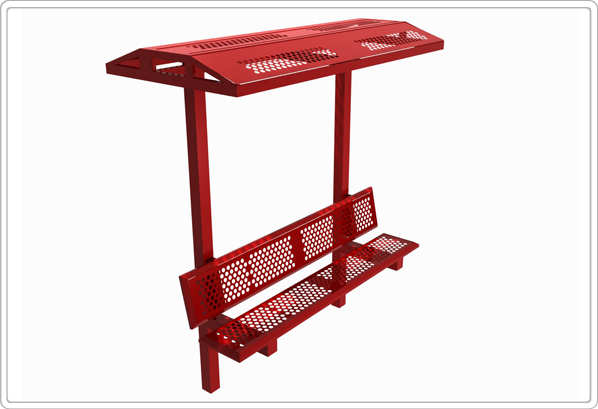 Picture of Sports Play Equipment 602-763 6 ft. Single Bench with Shade, Perforated
