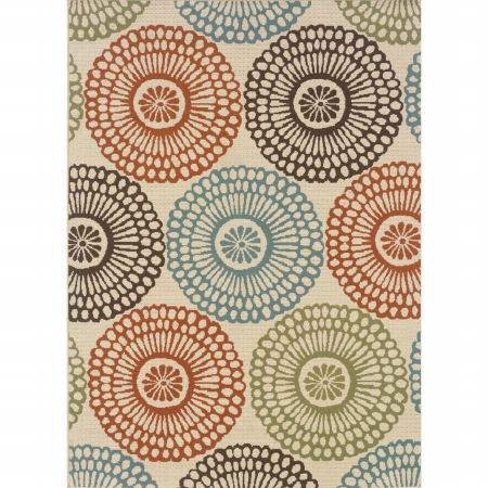Oriental Weavers Montego 697J6 4x6  Rectangle - Beige/ Blue-Polypropylene