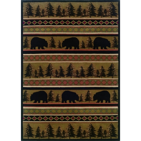 Oriental Weavers Hudson 1066A 4x6  Rectangle - Black/ Beige-Polypropylene