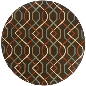Oriental Weavers Montego 896N6 8' Round  Round - Brown/ Ivory-Polypropylene