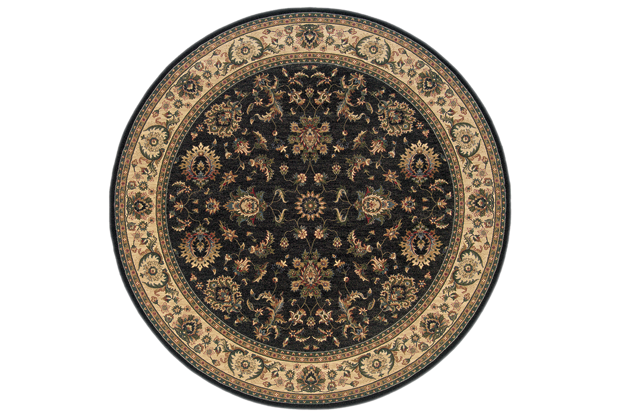 Oriental Weavers Ariana 311K3 6' Round  Round - Black/ Ivory-Polypropylene