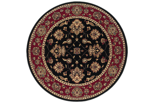 Oriental Weavers Ariana 623M3 6' Round  Round - Black/ Red-Polypropylene