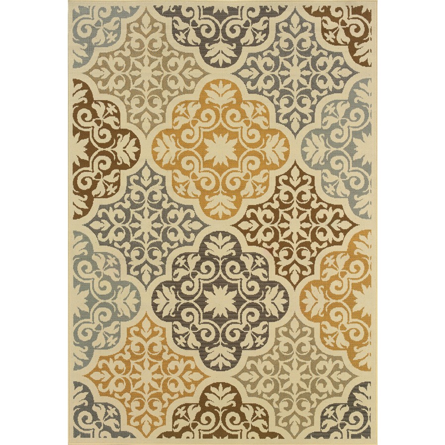 Oriental Weavers Bali 4904W 9x13 Rectangle - Ivory/ Grey-Polypropylene