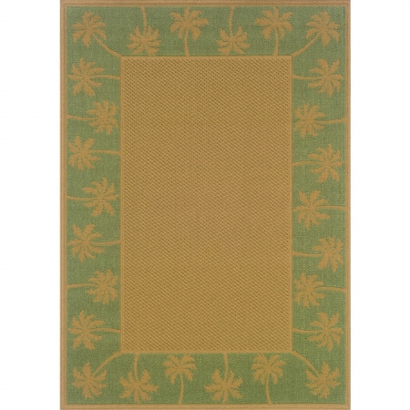 Oriental Weavers Lanai 606F6 9x13  Rectangle - Beige/ Green-Polypropylene