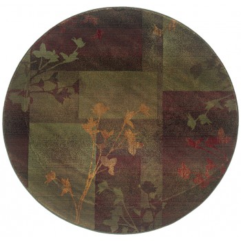 Oriental Weavers Kharma Ii 1048D 6' Round  Round - Purple/ Green-Polypropylene -  Sphinx by Oriental Weavers, K1048D180180ST