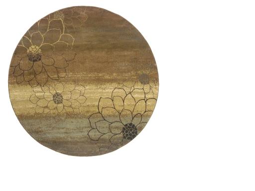 Oriental Weavers Hudson 074A1 8' Round  Round - Brown/ Beige-Polypropylene