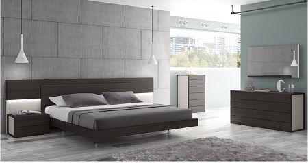 Maia Mirror - Light grey & Wenge