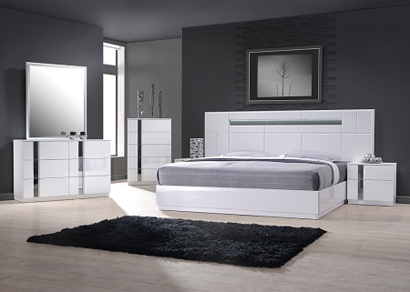 Palermo Chest - White Lacquer & Chrome