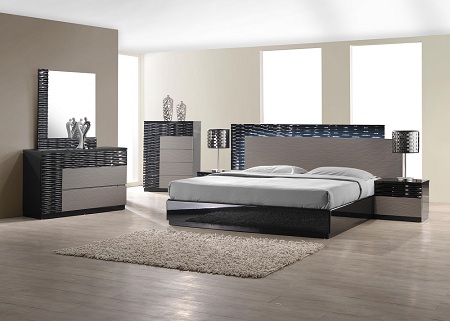 Roma Chest - Black & Grey Lacquer
