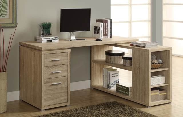 Picture of Monarch Specialties I 7219 Natural Reclaimed-Look Left Or Right Facing Corner Desk