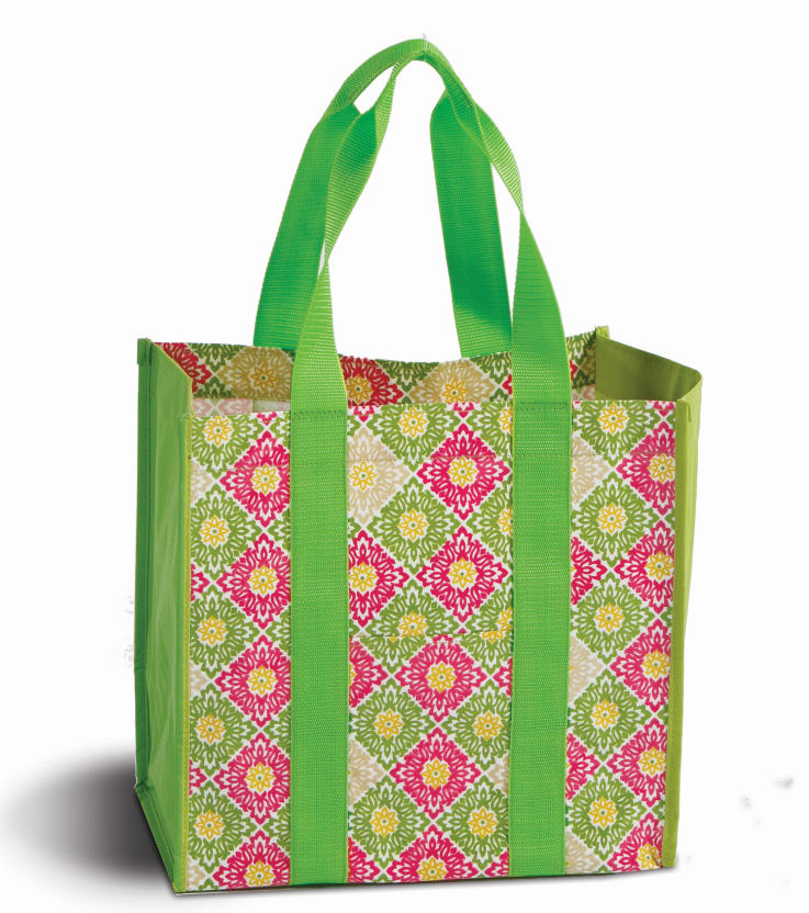 Picture of Picnic Plus PSA-802GG Coated canvas carry all shopping- travel tote - Green Gazebo