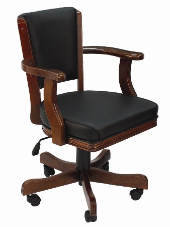 Picture of RAM Gameroom Products GCHR2-ET Swivel Cushioned Game Table Arm Chair with Casters - English Tudor