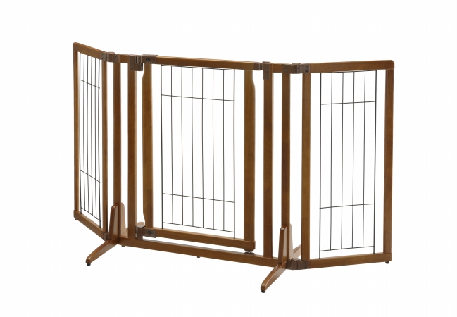 Picture of Richell USA 94193 Premium Plus Freestanding Pet Gate with Door - Brown