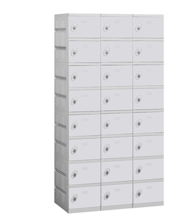 Salsbury  38.25 In. W X 74 In. H X 18 In. D 8-Tier Plastic Lockers Unassembled In Gray