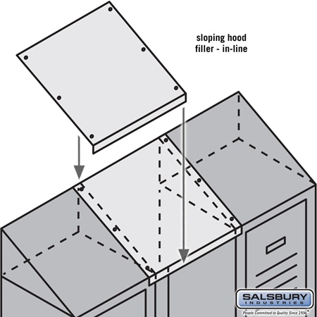 Salsbury 77882TN In-Line Sloping Hood Filler Size 1 In. H X 15 In. W X 12 In. D- Color - Tan