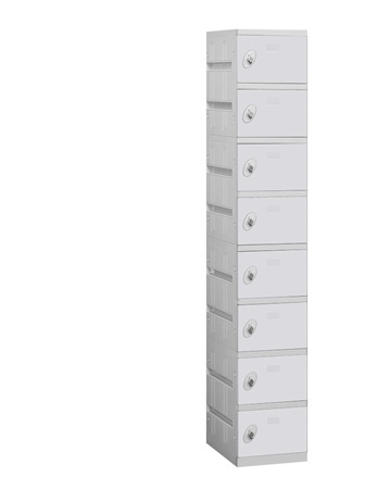 Salsbury  D 8-Tier Plastic Lockers Unassembled In Gray