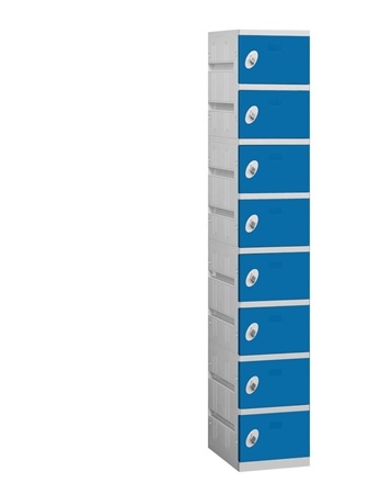 Salsbury 98168BL-U D 8-Tier Plastic Lockers Unassembled In Blue