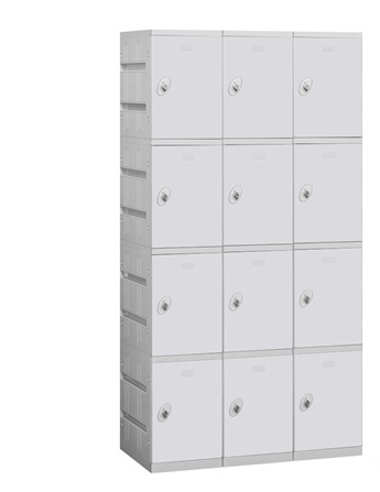 Salsbury Assembled Four Tier 1 Wide Locker Color Gray