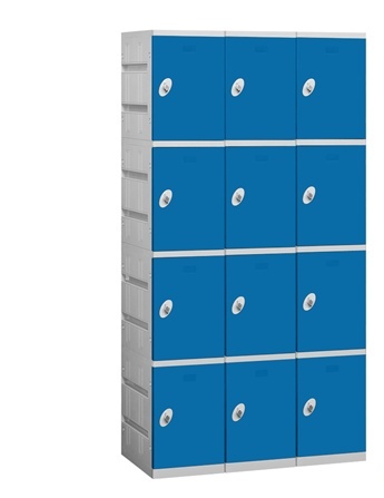 Salsbury 94168BL-U Unassembled Four Tier 1 Wide Locker Color Blue