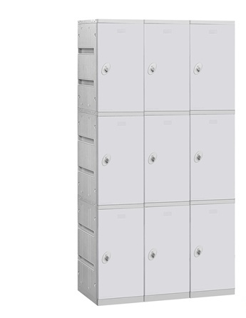 Salsbury  Triple Tier Plastic Lockers  Gray