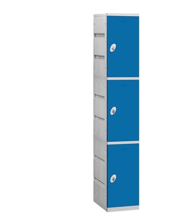 Picture of Salsbury 93168BL-A D 3-Tier Plastic Lockers Assembled In Blue