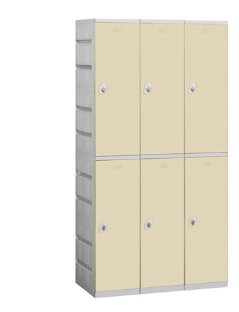 Picture of Salsbury 92368TN-A Assembled Double Tier 3 Wide Locker Color Tan