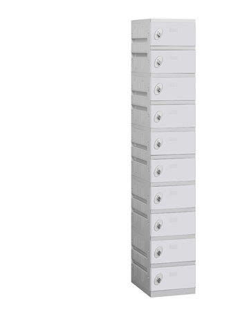 Salsbury 90168GY-U 2.75 In. W X 74 In. H X 18 In. D 10-Tier Plastic Lockers Unassembled In Gray