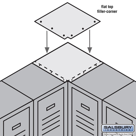 Salsbury 77832TN Flat Top Filler Corner - For 12 Inch Deep Metal Locker - Tan