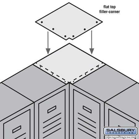 Salsbury 77832BL Flat Top Filler Corner - For 12 Inch Deep Metal Locker - Blue