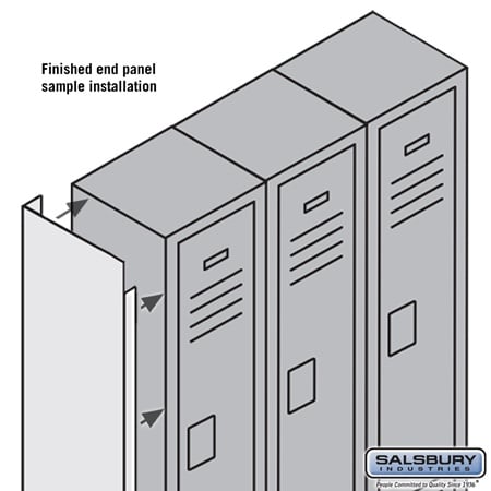 Salsbury 77358BL Finished End Panel For 5 Feet High 18 Inch Deep Metal Locker - Blue