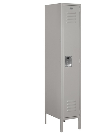 Salsbury  Standard Metal Locker Single Tier - 1 Wide - 5ft High - 18in Deep - Gray - Assembled