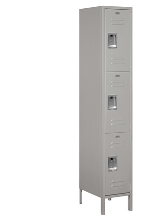 Salsbury  Extra Wide Standard Metal Locker Triple Tier - Gray