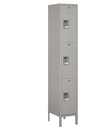 Salsbury Triple Tier Extra Wide Metal Locker Assembled In Gray