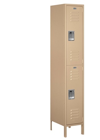 Salsbury 52168TN-U 15 In. W X 78 In. H X 18 In. D Double Tier Extra Wide Metal Locker Unassembled In Tan